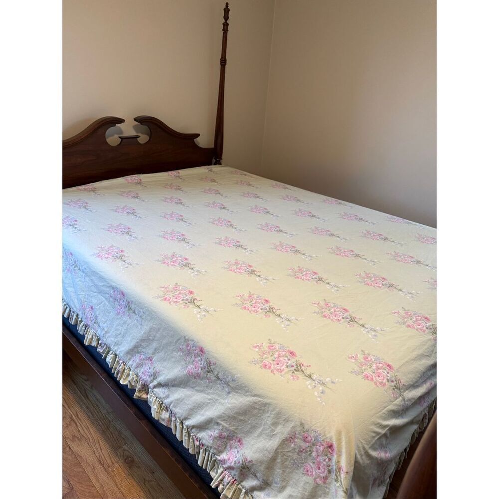 Vintage Simply Shabby Chic Green Rose Duvet Cover Queen/Full